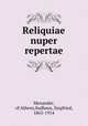 Reliquiae nuper repertae, Menander, of Athens,Sudhaus, Siegfried, 1863-1914 