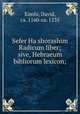 Sefer Ha shorashim Radicum liber; sive, Hebraeum bibliorum lexicon;, Kimhi, David, ca. 1160-ca. 1235 