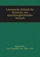 Lateinische Stilistik fur Deutsche, ein sprachvergleichender Versuch, Karl Friedrich von Nagelsbach 