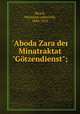`Aboda Zara der Minatraktat "Gtzendienst";, Strack, Hermann Leberecht, 1848-1922 