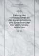 Katalog der Handbibliotheken des Katalogzimmers und Lesesaales der K.k. Universitats-bibliothek ., Wilhelm Haas 