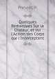 Quelques Remarques Sur la Chaleur, et sur l