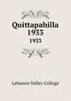Quittapahilla. 1933, Lebanon Valley College 