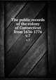 The public records of the colony of Connecticut from 1636-1776.. v.7, Connecticut,Connecticut. General Assembly,Connecticut. Council,United Colonies of New England. Commissioners,Council of Safety (Conn.),Trumbull, J. Hammond (James Hammond), 1821-1897,Hoadly, Charles J. (Charles Jeremy), 1828-1900 