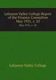Lebanon Valley College Report of the Finance Committee. May 1931, v. 20, Lebanon Valley College 