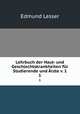 Lehrbuch der Haut- und Geschlechtskrankheiten fr Studierende und rzte v. 1. 1, Edmund Lesser 