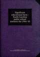 Significant educational facts : North Carolina public school statistics for 1904-`05, Coon, Charles L. (Charles Lee), 1868-1927,North Carolina. Dept. of Public Instruction 