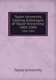 Taylor University Catalog (Catalogue of Taylor University). 1903-1904, Taylor University 