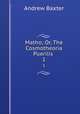 Matho; Or, The Cosmotheoria Puerilis .. 1, Andrew Baxter 