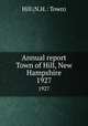 Annual report Town of Hill, New Hampshire. 1927, Hill (N.H. : Town) 