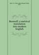 Beowulf; a metrical translation into modern English, Hall, J. R. Clark (John Richard Clark), 1855- 