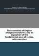 The essentials of English analysis microform : and an exposition of the fundamental laws of syntax, with exercises, Morell, J. D. (John Daniel), 1816-1891,Nova Scotia. Council of Public Instruction 