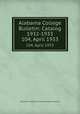 Alabama College Bulletin: Catalog 1932-1933. 104, April 1933, Alabama College: The State College for Women 