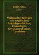 Vermischte Beitrge zur englischen Sprachgeschichte; Etymologie, Ortsnamenkunde, Lautlehre, Ritter, Otto, 1876- 