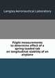 Flight measurements to determine effect of a spring-loaded tab on longitudinal stability of an airplane, Langley Aeronautical Laboratory 