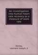 An investigation into human heart rate recovery as a measure of work rate., Deney, Leonard Joseph, Jr 