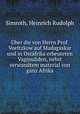 ber die von Herrn Prof. Voeltzkow auf Madagaskar und in Ostafrika erbeuteten Vaginuliden, nebst verwandtem material von ganz Afrika, Simroth, Heinrich Rudolph 