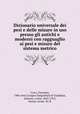 Dizionario universale dei pesi e delle misure in uso presso gli antichi e moderni con ragguaglio ai pesi e misure del sistema metrico, Croci, Giovanni, 19th cent,Cavagna Sangiuliani di Gualdana, Antonio, conte, 1843-1913, former owner. IU-R 