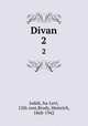 Divan. 2, Judah, ha-Levi, 12th cent,Brody, Heinrich, 1868-1942 