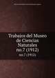 Trabajos del Museo de Ciencias Naturales. no.7 (1912), Museo Nacional de Ciencias Naturales (Spain) 