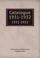 Catalogue. 1931-1932, University of Maryland, College Park 