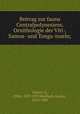 Beitrag zur fauna Centralpolynesiens. Ornithologie der Viti-, Samoa- und Tonga-inseln;, Finsch, O, (Otto. 1839-1917,Hartlaub, Gustav, 1814-1900 