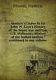 Analytical index to Sir John W. Kaye`s History of the Sepoy war and Col. G.B. Malleson`s History of the Indian mutiny : combined in one volume, Pincott, Frederic 
