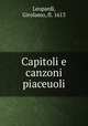 Capitoli e canzoni piaceuoli, Leopardi, Girolamo, fl. 1613 