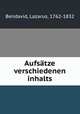 Aufstze verschiedenen inhalts, Bendavid, Lazarus, 1762-1832 