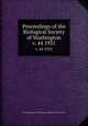 Proceedings of the Biological Society of Washington. v. 44 1931, Biological Society of Washington,Smithsonian Institution 