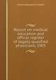 Report on medical education and offical register of legally qualified physicians, 1903, Illinois State Board of Health 
