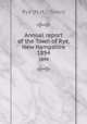 Annual report of the Town of Rye, New Hampshire. 1894, Rye (N.H. : Town) 