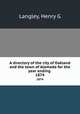 A directory of the city of Oakland and the town of Alameda for the year ending . 1874, Langley, Henry G 