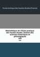 Bibliothque de l`cole pratique des hautes tudes. Section des sciences historiques et philologiques. 189, 