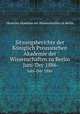 Sitzungsberichte der Kniglich Preussischen Akademie der Wissenschaften zu Berlin. Juni-Dec 1886, Deutsche Akademie der Wissenschaften zu Berlin 