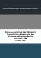 Sitzungsberichte der Kniglich Preussischen Akademie der Wissenschaften zu Berlin. Jan-Mai 1886, Deutsche Akademie der Wissenschaften zu Berlin 
