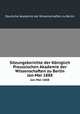 Sitzungsberichte der Kniglich Preussischen Akademie der Wissenschaften zu Berlin. Jan-Mai 1888, Deutsche Akademie der Wissenschaften zu Berlin 