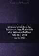 Sitzungsberichte der Preussischen Akademie der Wissenschaften. Juli-Dec 1921, Preussische Akademie der Wissenschaften 