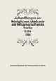 Abhandlungen der Kniglichen Akademie der Wissenschaften in Berlin. 1886, Deutsche Akademie der Wissenschaften zu Berlin 
