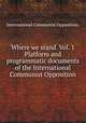 Where we stand. Vol. 1 Platform and programmatic documents of the International Communist Opposition, International Communist Opposition. 