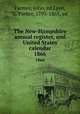 The New-Hampshire annual register, and United States calendar. 1866, Farmer, John, ed,Lyon, G. Parker, 1793-1865, ed 