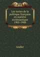 Les textes de la politique franaise en matire ecclsiastique 1905-1908, Andler 