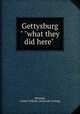 Gettysburg" "what they did here", Minnigh, Luther William. [from old catalog] 