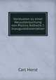 Vorstudien zu einer Neuuntersuchung von Plotins sthetik I: Inauguraldissertation., Carl Horst 