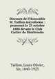 Discours de l`Honorable M. Taillon microforme : prononc le 25 octobre 1888 devant le Club Cartier de Sherbrooke, Taillon, Louis Olivier, Sir, 1840-1923 