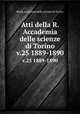 Atti della R. Accademia delle scienze di Torino. v.25 1889-1890, Reale accademia delle scienze di Torino 
