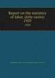 Report on the statistics of labor. (title varies). 1929, Massachusetts. Dept. of labor and industries. Division of statistics 