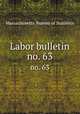 Labor bulletin. no. 63, Massachusetts. Bureau of Statistics 