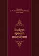 Budget speech microform, McLelan, A. W. (Archibald Woodbury), 1824-1890 