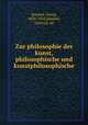Zur philosophie der kunst, philosophische und kunstphilosophische, Simmel, Georg, 1858-1918,Simmel, Gertrud, ed 